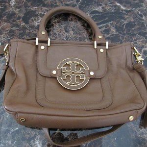 Tory Burch Amanda Pebbled Brown Camel Leather